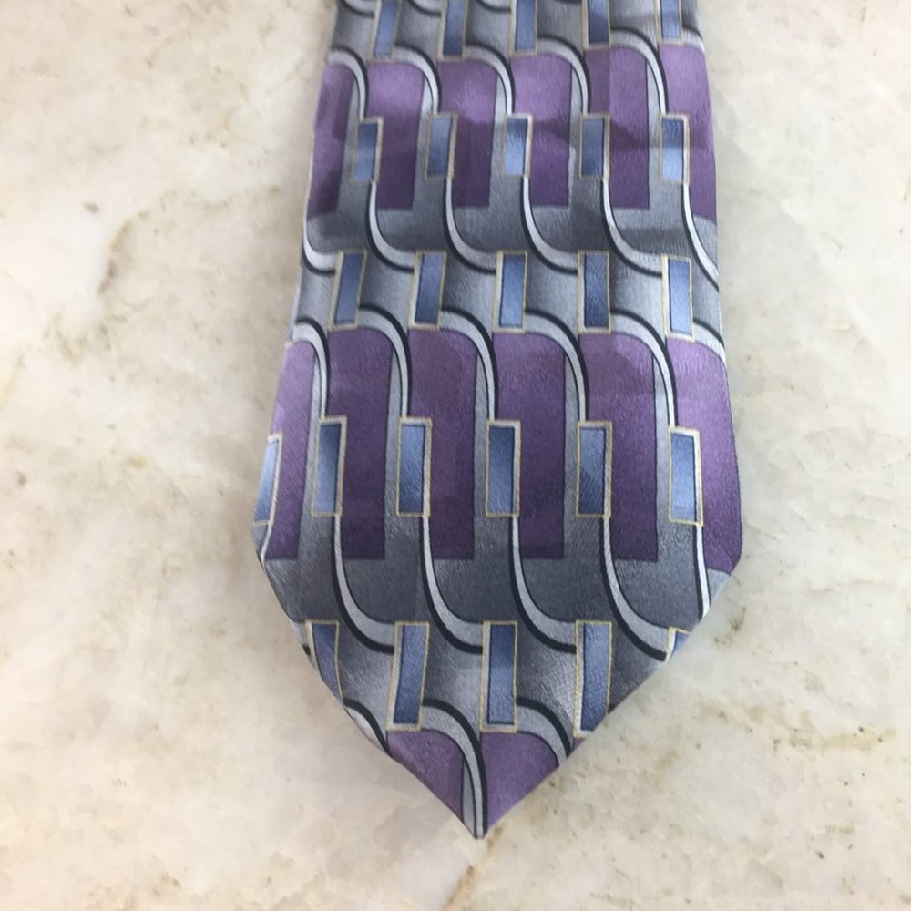 Savile Row Silk Tie in Grey and Purple